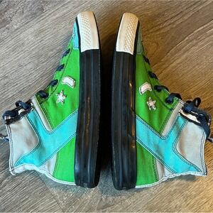 Converse All Star Chuck Taylor Hi-Tops Green Blue Womens 7.5 UK 5.5‎ EU 38